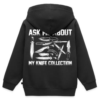 Messersammler Messer Sammeln Messer Sammler Hobby - Kinder Premium Organic Zip Hoodie - Schwarz - Hinten - AI Model Kid Male (0cm)