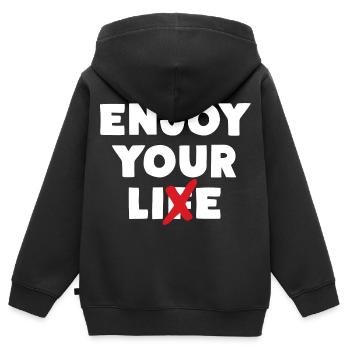 Enjoy Your Lie - Kids Premium Organic Zip-up Hoodie - black - Back - AI Model Kid Male (0cm)