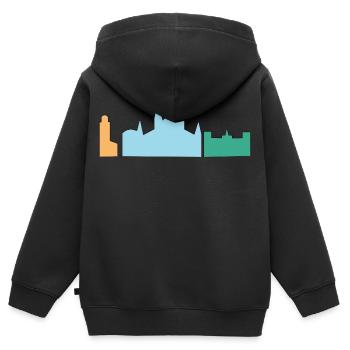 Mallorca - Kinder Premium Organic Zip Hoodie - Schwarz - Hinten - AI Model Kid Male (0cm)