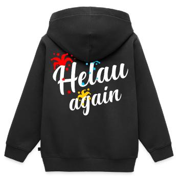 Helau, Fasching, Carnaval, Fasnacht, Fasnet - Sweat Premium à capuche zippé enfant bio - noir - Dos - AI Model Kid Male (0cm)