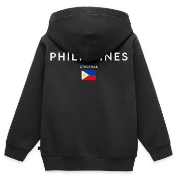Philippinische Flagge, Philippinischer Stolz - Kinder Premium Organic Zip Hoodie - Schwarz - Hinten - AI Model Kid Male (0cm)