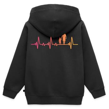 Father and Son Sunset Heartbeat Dad Son - Kids Premium Organic Zip-up Hoodie - black - Back - AI Model Kid Male (0cm)