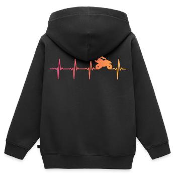Quad Sunset Heartbeat ATV Quad Rider - Kinder Premium Organic Zip Hoodie - Schwarz - Hinten - AI Model Kid Male (0cm)