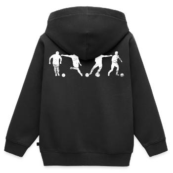 Fußballspieler - Kinder Premium Organic Zip Hoodie - Schwarz - Hinten - AI Model Kid Male (0cm)