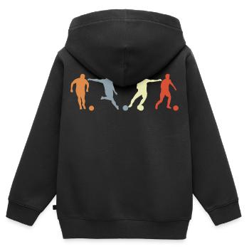 Fußballspieler Zeichnung - Kinder Premium Organic Zip Hoodie - Schwarz - Hinten - AI Model Kid Male (0cm)