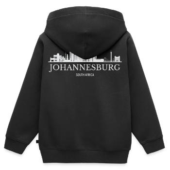 Johannesburg Skyline, Südafrika - Kinder Premium Organic Zip Hoodie - Schwarz - Hinten - AI Model Kid Male (0cm)