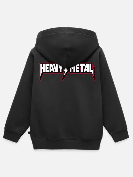 Heavy Metal 3D-Logo - Kinder Premium Organic Zip Hoodie - Schwarz