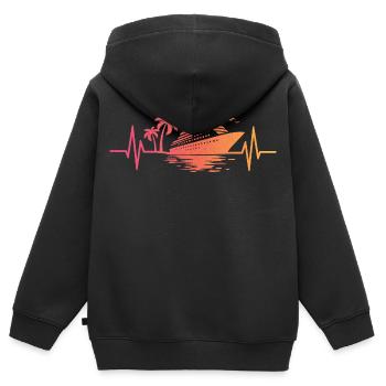 Sunset cruise ship cruise - Kids Premium Organic Zip-up Hoodie - black - Back - AI Model Kid Male (0cm)