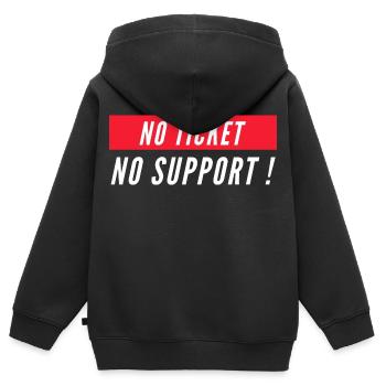 No ticket no support! EDV IT Informatiker Spruch - Kinder Premium Organic Zip Hoodie - Schwarz - Hinten - AI Model Kid Male (0cm)