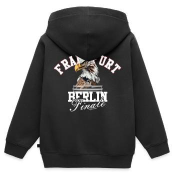 Frankfurt Berlin Finale 2023 Pokal - Kinder Premium Organic Zip Hoodie - Schwarz - Hinten - AI Model Kid Male (0cm)