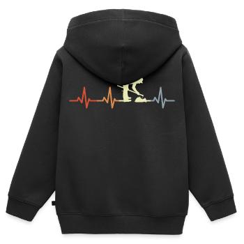 Landwirt Kardiogramm - Kinder Premium Organic Zip Hoodie - Schwarz - Hinten - AI Model Kid Male (0cm)
