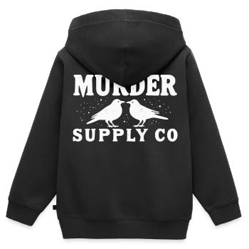 Murder - Kinder Premium Organic Zip Hoodie - Schwarz - Hinten - AI Model Kid Male (0cm)