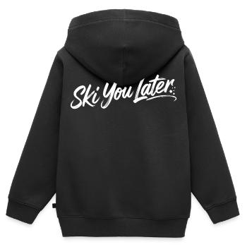 Ski you later - Kinder Premium Organic Zip Hoodie - Schwarz - Hinten - AI Model Kid Male (0cm)