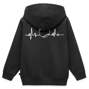 Base-ball - Sweat Premium à capuche zippé enfant bio - noir - Dos - AI Model Kid Male (0cm)