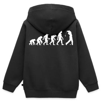 Golf Evolution für Männer und Jungen Retro Golfer - Kinder Premium Organic Zip Hoodie - Schwarz - Hinten - AI Model Kid Male (0cm)