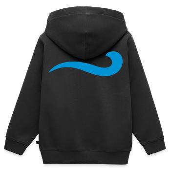 vague - Sweat Premium à capuche zippé enfant bio - noir - Dos - AI Model Kid Male (0cm)