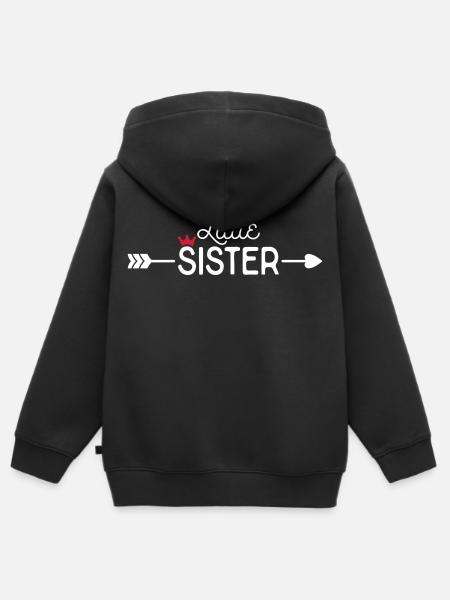 Little Sister - Premium børne zip-hættetrøje økologisk - sort