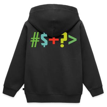 Caractère spécial - Sweat Premium à capuche zippé enfant bio - noir - Dos - AI Model Kid Male (0cm)