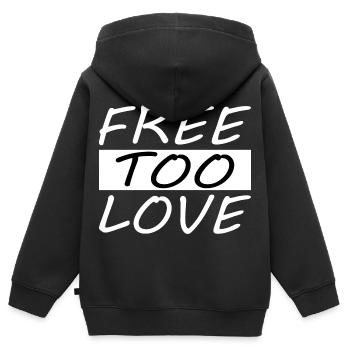 Free to love - Kinder Premium Organic Zip Hoodie - Schwarz - Hinten - AI Model Kid Male (0cm)