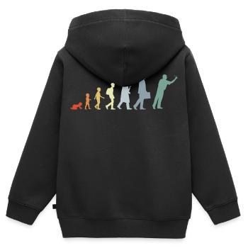 Évolution du dard - Sweat Premium à capuche zippé enfant bio - noir - Dos - AI Model Kid Male (0cm)
