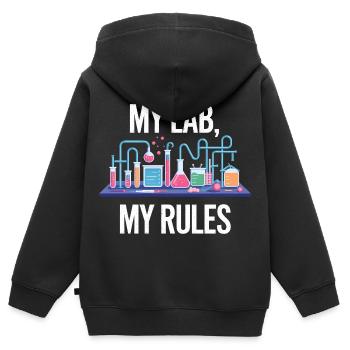 Mein Labor, Meine Regeln - Kinder Premium Organic Zip Hoodie - Schwarz - Hinten - AI Model Kid Male (0cm)
