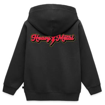 Heavy Metal Lightning Bolt Script Logo - Kids Premium Organic Zip-up Hoodie - black - Back - AI Model Kid Male (0cm)