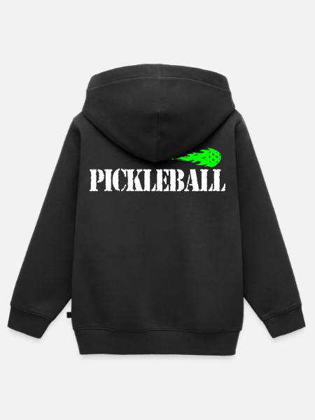 Pickleball - Kinder Premium Organic Zip Hoodie - Schwarz