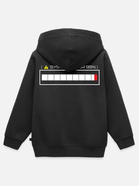 Systemfehler 99% Ladezustand - Kinder Premium Organic Zip Hoodie - Schwarz