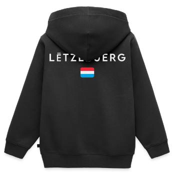 Flagge von Luxemburg, Luxemburger Stolz - Kinder Premium Organic Zip Hoodie - Schwarz - Hinten - AI Model Kid Male (0cm)