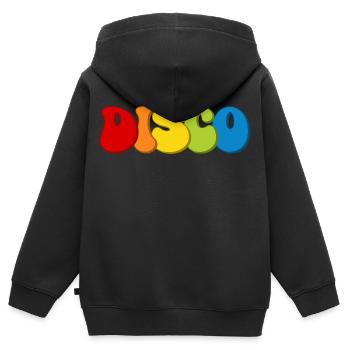 Discothèque - Sweat Premium à capuche zippé enfant bio - noir - Dos - AI Model Kid Male (0cm)