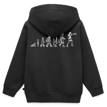 Evolution of the Boxer - Kids Premium Organic Zip-up Hoodie - black - Back - AI Model Kid Male (0cm)