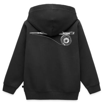 Fly fishing - Kinder Premium Organic Zip Hoodie - Schwarz - Hinten - AI Model Kid Male (0cm)