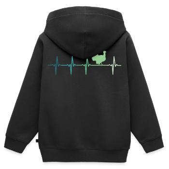 turkey heartbeat turkey - Kids Premium Organic Zip-up Hoodie - black - Back - AI Model Kid Male (0cm)