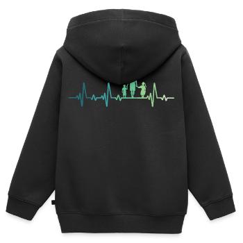 Vater und Tochter – Vater und Sohn, Papa, Sohn und Tochter - Kinder Premium Organic Zip Hoodie - Schwarz - Hinten - AI Model Kid Male (0cm)