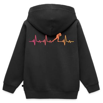 Rugby Sunset Heartbeat Rugbyspieler - Kinder Premium Organic Zip Hoodie - Schwarz - Hinten - AI Model Kid Male (0cm)