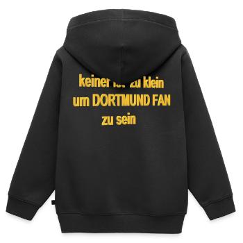 Dortmund - Kinder Premium Organic Zip Hoodie - Schwarz - Hinten - AI Model Kid Male (0cm)