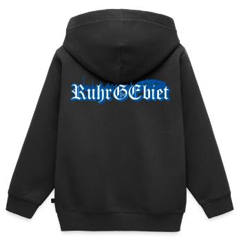 Ruhrgebiet Gelsenkirchen GE Schalke - Kinder Premium Organic Zip Hoodie - Schwarz - Hinten - AI Model Kid Male (0cm)