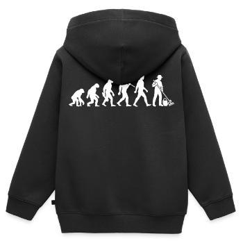 Evolution - Gärtner - Garten - Gartenarbeit - Kinder Premium Organic Zip Hoodie - Schwarz - Hinten - AI Model Kid Male (0cm)