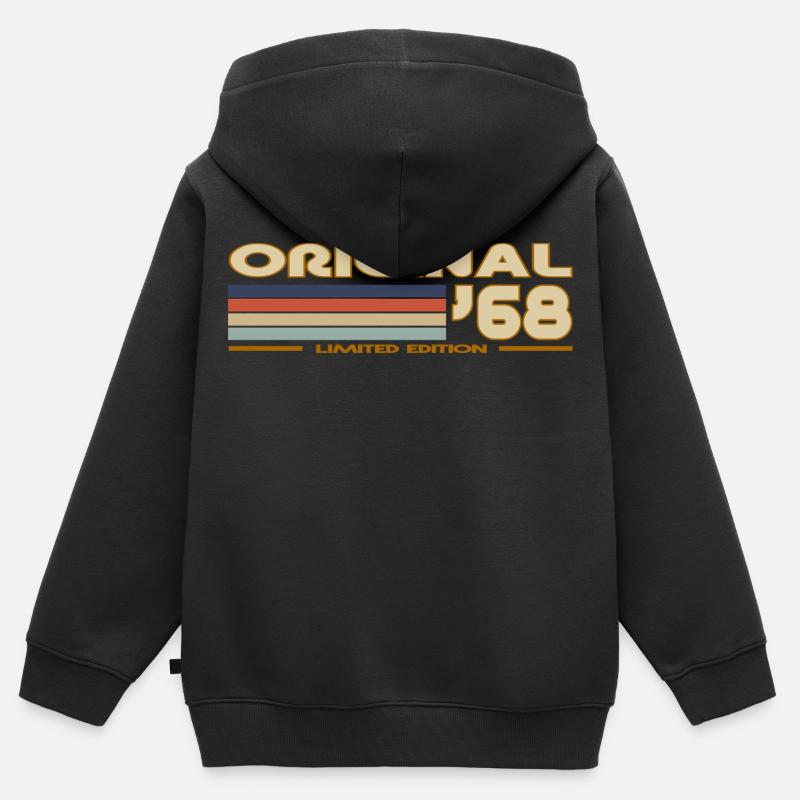 1968 - Sweat Premium à capuche zippé enfant bio - noir