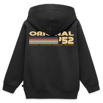 1952 - Kids Premium Organic Zip-up Hoodie - black - Back - AI Model Kid Male (0cm)