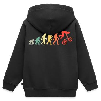 BMX Rider - Lustige BMX-Evolution Für Biker - Kinder Premium Organic Zip Hoodie - Schwarz - Hinten - AI Model Kid Male (0cm)