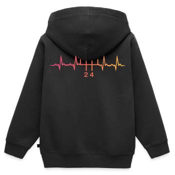 5-Gang-Schaltgetriebe Sunset Heartbeat - Kinder Premium Organic Zip Hoodie - Schwarz - Hinten - AI Model Kid Male (0cm)