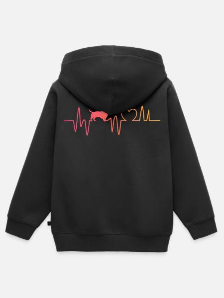 Dackel Herzschlag Dackel - Kinder Premium Organic Zip Hoodie - Schwarz