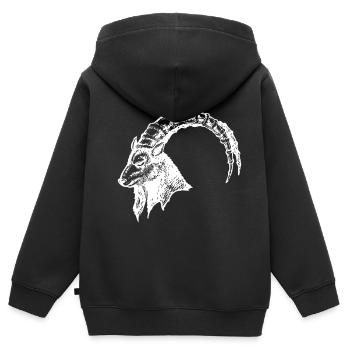 CAPRICORNE - Sweat Premium à capuche zippé enfant bio - noir - Dos - AI Model Kid Male (0cm)