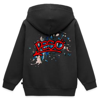 Graffiti Peso - Kinder Premium Organic Zip Hoodie - Schwarz - Hinten - AI Model Kid Male (0cm)