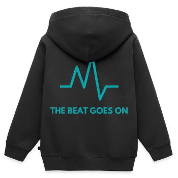 The Beat Goes On Frequency Grunge - Kinder Premium Organic Zip Hoodie - Schwarz - Hinten - AI Model Kid Male (0cm)