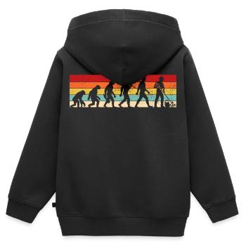 Vintage Evolution - Gärtner - Kinder Premium Organic Zip Hoodie - Schwarz - Hinten - AI Model Kid Male (0cm)