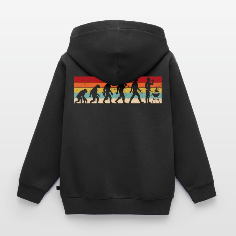 Vintage Evolution - Grilling - Grill Master Kids Premium Organic Zip-up Hoodie