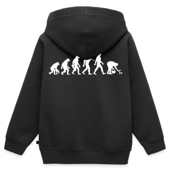Evolution Pilzsammler, Pilze sammeln - Kinder Premium Organic Zip Hoodie - Schwarz - Hinten - AI Model Kid Male (0cm)