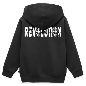 Anonyme Revolution - Kinder Premium Organic Zip Hoodie - Schwarz - Hinten - AI Model Kid Male (0cm)